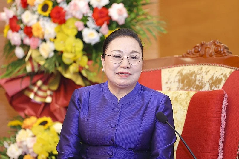 L’ambassadrice du Laos au Vietnam, Khamphao Ernthavanh. Photo : Thoidai.