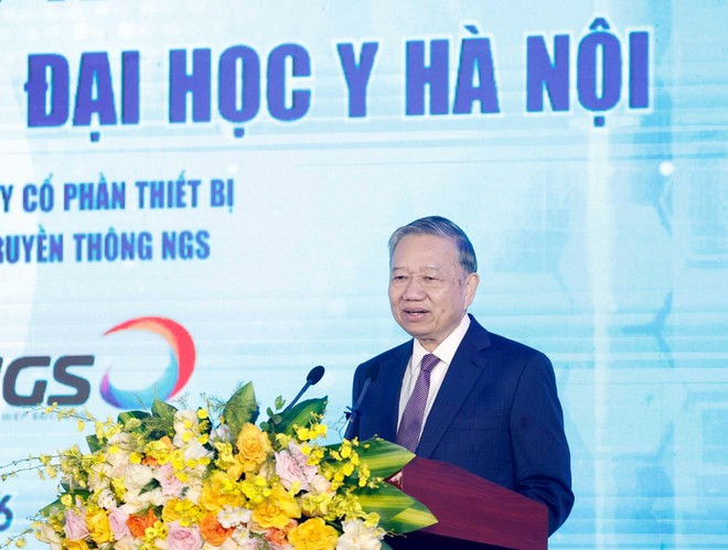 Le secrétaire général du Parti, Tô Lâm s'exprime lors de la cérémonie. Photo : VNA.