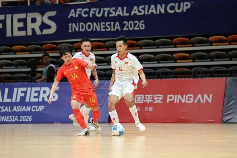Le Vietnam écrase la Chine 7-2 lors des éliminatoires de l'AFC Futsal 2026. Photo : VFF.