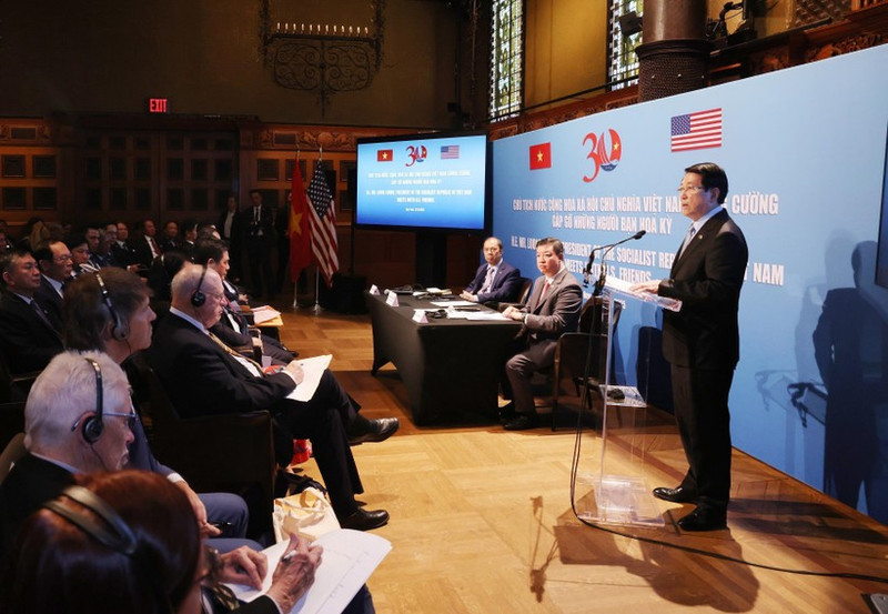 Le président vietnamien Luong Cuong lors de l’événement, à New York. Photo : VNA.