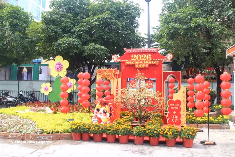 La rue des fleurs Nguyen Hue du Têt du Cheval. Photo : VNA.