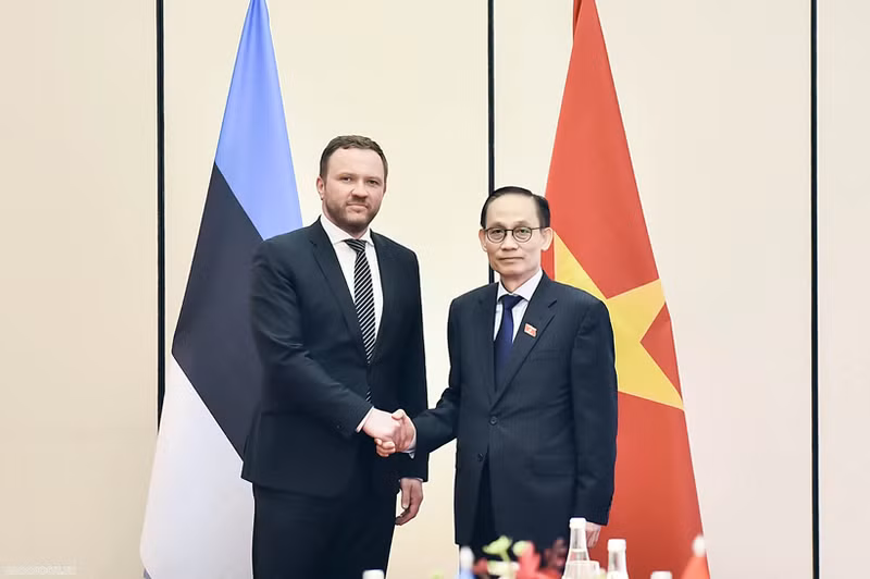 Le ministre des Affaires étrangères, Le Hoai Trung et son homologue estonien, Margus Tsahkna, Photo : Baoquocte.