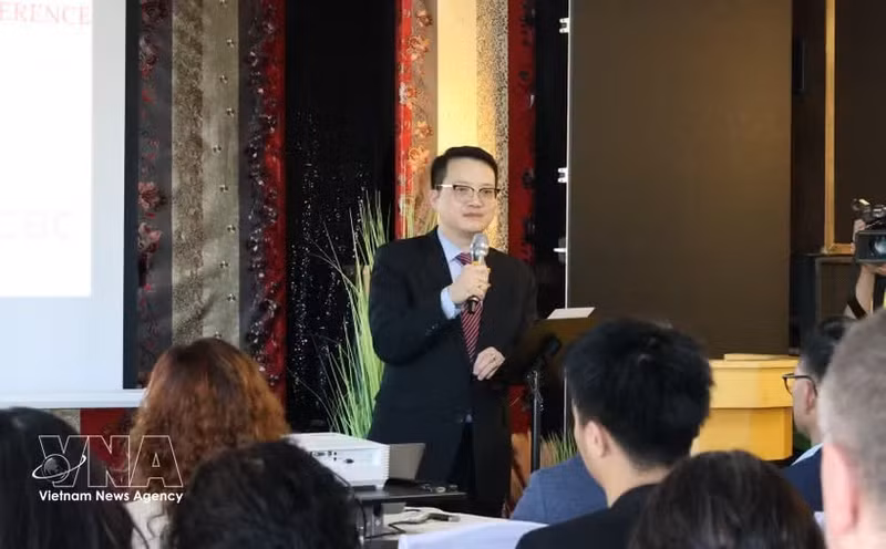 Le ministre-conseiller Dang Hoang Linh s'exprime à au séminaire. Photo: VNA.