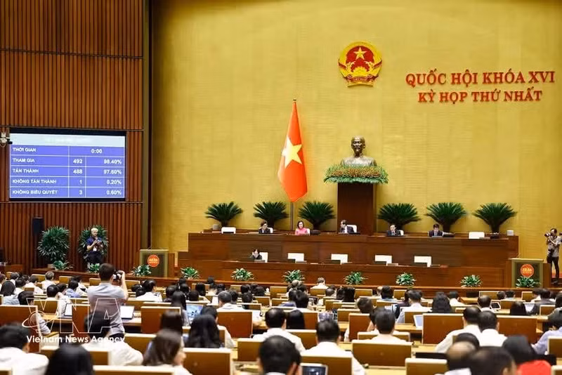 L'Assemblée nationale adopte la Loi sur l'état civil (amendée). Photo : VNA.