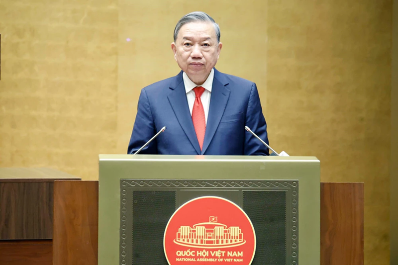 Le secrétaire général To Lam s'exprime lors de l’événement. Photo : Nhân Dân.