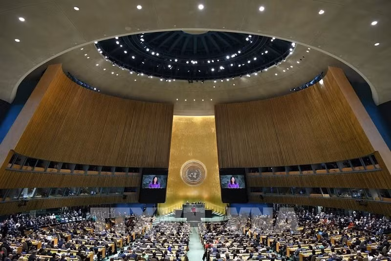 Vue panoramique de l'Assemblée générale des Nations Unies à New York, États-Unis. Photo : Xinhua/VNA.