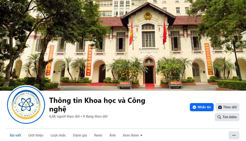 Facebook « Informations sur la science et la technologie ». Photo: capture d'écran.