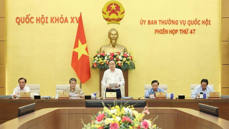 Le président de l’Assemblée nationale Tran Thanh Man s’exprime en ouverture de la 47e session du Comité permanent de l’Assemblée nationale. Photo : NDEL.