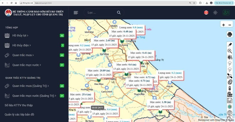 L'efficacité du système d'alerte aux inondations en temps réel de Quang Tri repose sur l'intégration de plusieurs technologies de pointe. Photo : congthuong.