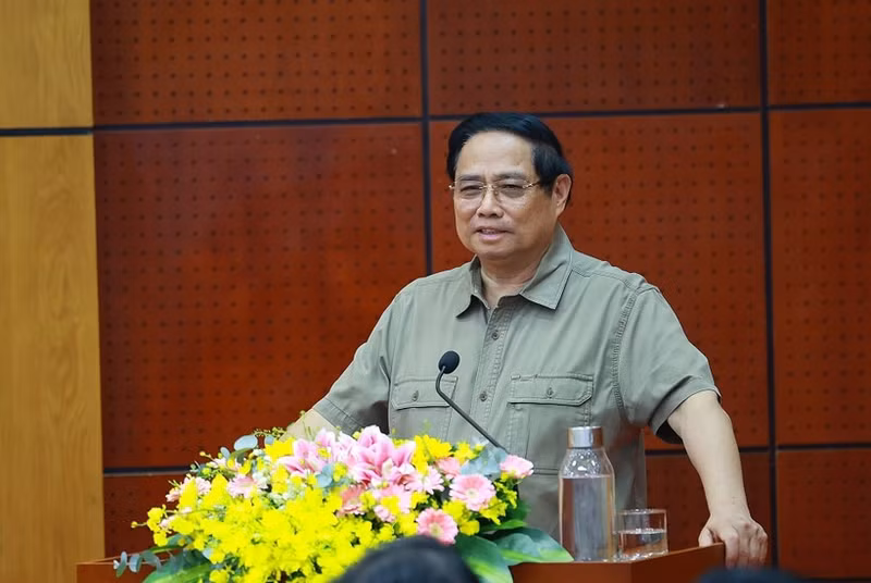 Le Premier ministre Pham Minh Chinh s'exprime. Photo : VNA.