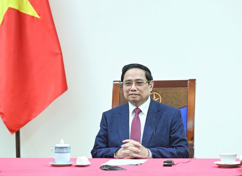 Le Premier ministre Pham Minh Chinh à l'entretien téléphonique. 