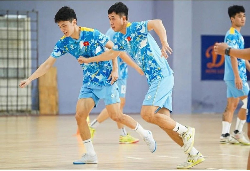 Des joueurs vietnamiens s'entraînent pour la Coupe d'Asie de futsal de l'AFC 2026. Photos : VFF.
