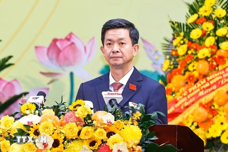 Lê Quang Tung, secrétaire du Comité municipal du Parti et chef de la délégation de la ville au XIVᵉ Congrès national du Parti. Photo : VNA.