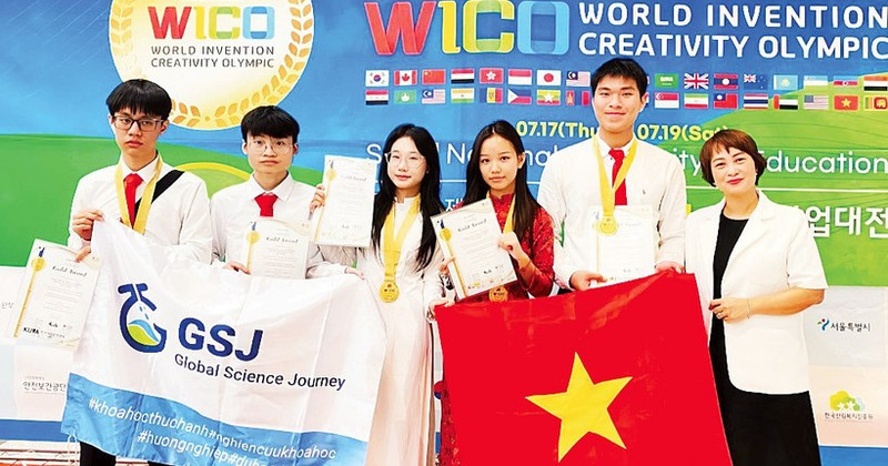 Le groupe d’élèves remporte la médaille d’or aux Olympiades mondiales de l’invention et de l’innovation, WICO 2025. Photo : NDEL.