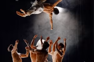 La particularité du spectacle « Ce que le jour doit à la nuit » réside dans l’audacieuse combinaison de plusieurs formes artistiques telles que l’acrobatie, la gymnastique, le b-boying, le hip-hop, la danse contemporaine et le ballet. Photo : Comité d’organisation.