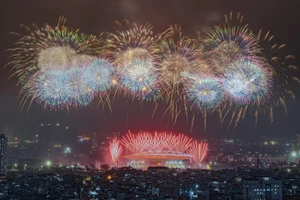 Répétition générale du feu d’artifice du XIVe Congrès du Parti communiste du Vietnam