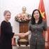 La vice-ministre des Affaires étrangères, Lê Thi Thu Hang (droite) et la secrétaire d’État au ministère norvégien des Affaires étrangères, Astrid Bergmål. Photo: Ministère vietnamien des Affaires étrangères