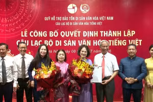 La cérémonie de lancement du Club du patrimoine culturel de la langue vietnamienne s’est tenue dans la matinée du 8 juillet, au Centre des activités culturelles et scientifiques du Temple de la Littérature – Quoc Tu Giam, à Hanoï. (Source : Comité d’organisation)