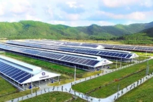 Le système d’énergie solaire installé à la ferme Vinamilk de Quang Ngai. Photo : congthuong.vn