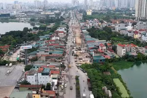 Le projet d'élargissement de la rue Tam Trinh, à Hanoï. Photo : VOV.