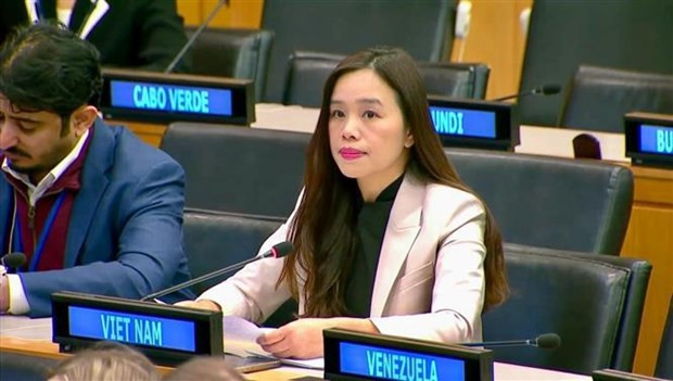 La ministre conseillère Lê Thi Minh Thoa, représentante permanente adjointe du Vietnam auprès de l'ONU. Photo : VNA.