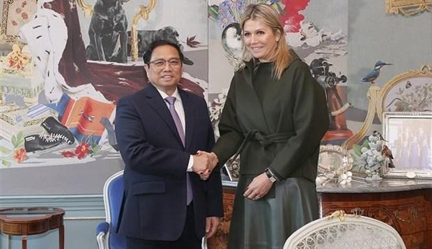 Le Premier ministre Pham Minh Chinh et la reine néerlandaise Maxima. Photo : VNA.