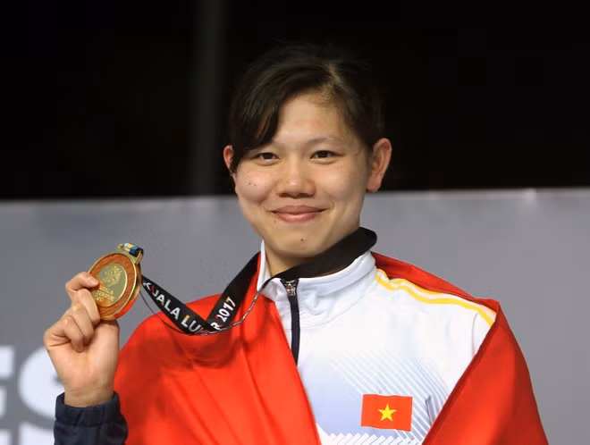 La nageuse Nguyen Thi Anh Vien, surnommée la "fille en or" de la natation vietnamienne, avec des performances remarquables aux compétitions régionales, continentales et mondiales. Photo : VNA La nageuse Nguyen Thi Anh Vien, surnommée la "fille en or" de la natation vietnamienne, avec des performances remarquables aux compétitions régionales, continentales et mondiales. Photo : VNA