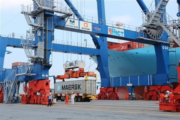 Le terminal à conteneurs international de Tân Cang Hai Phong manutentionne son millionième TEU en 2022, le 9 novembre. Photo : VNA.