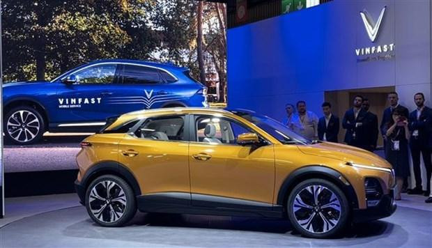 Un des modèles de voitures électriques de VinFast présenté au Mondial de l'Auto de Paris 2022. Photo: VNA
