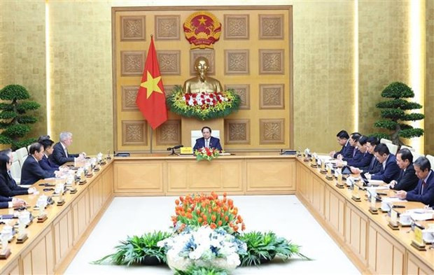 Le Premier ministre Pham Minh Chinh reçoit une délégation de représentants d’entreprises membres de l’USABC. Photo : VNA.