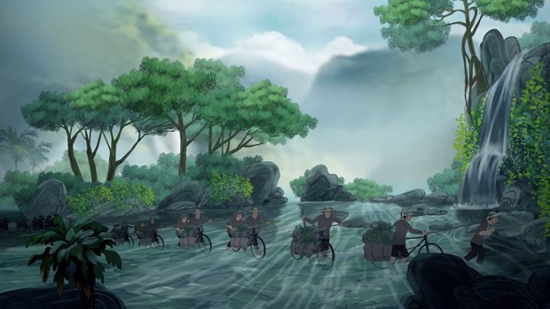 Deux dessins animés, dont « Loi Hua Diên Biên » (Promesse à Diên Biên) et « Chiêc xe thô Diên Biên » (La charrette à Diên Biên), seront projetés à l'occasion du 70e anniversaire de la Victoire de Dien Bien Phu. Photo : laodongthudo.vn
