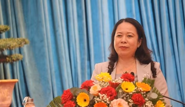 La Présidente par intérim Vo Thi Anh Xuân. Photo: VNA