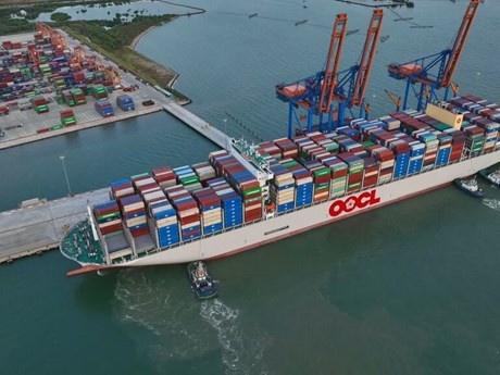 Vue aérienne d'un port maritime à Bà Ria-Vung Tàu (au Sud du Vietnam). Photo : VNA.