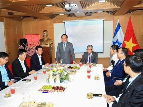 Le Vice-Premier ministre Tran Luu Quang se rend à l'ambassade du Vietnam en Israël. Photo : VNA