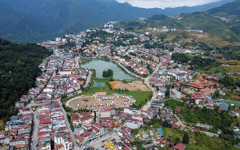 Sapa vu d'en haut. Photo : toquoc.vn