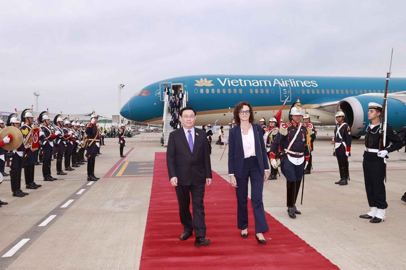 Le Président de l'Assemblée nationale du Vietnam, Vuong Dinh Huê, à l'aéroport international d'Ezeiza de Buenos Aires. Photo : VNA.