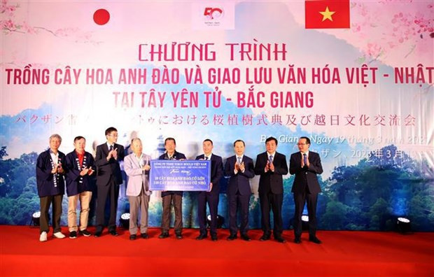 Lors de la cérémonie d'échange culturel Vietnam - Japon à Bac Giang. Photo : VNA.