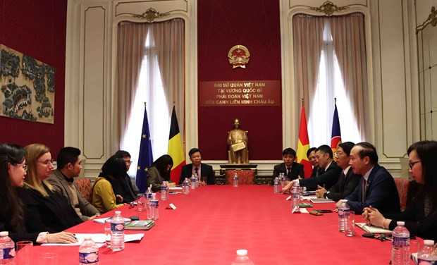 Vue générale de la table ronde. Photo : VNA.