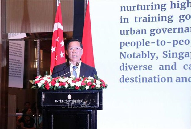 Le président du Comité populaire de Hô Chi Minh-Ville, Phan Van Mai, lors de la cérémonie à Hô Chi Minh-Ville, le 16 août. Photo : VNA.