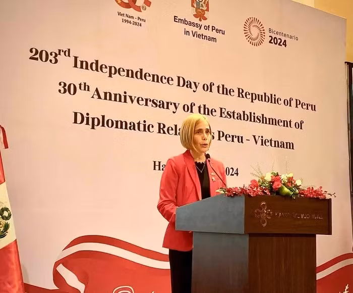Mme Patricia Yolanda Raez Portocarrrero, ambassadrice extraordinaire et plénipotentiaire de la République du Pérou au Vietnam. Photo : baoquocte.
