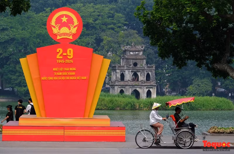 Le symbole de l’emblème national situé dans la région du lac Hoan Kiem.