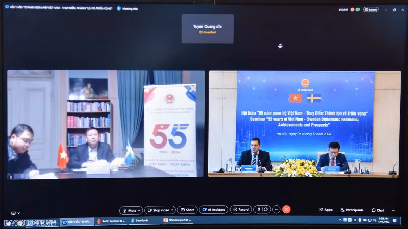Une participation en ligne de l’ambassade du Vietnam en Suède. Photo : baoquocte