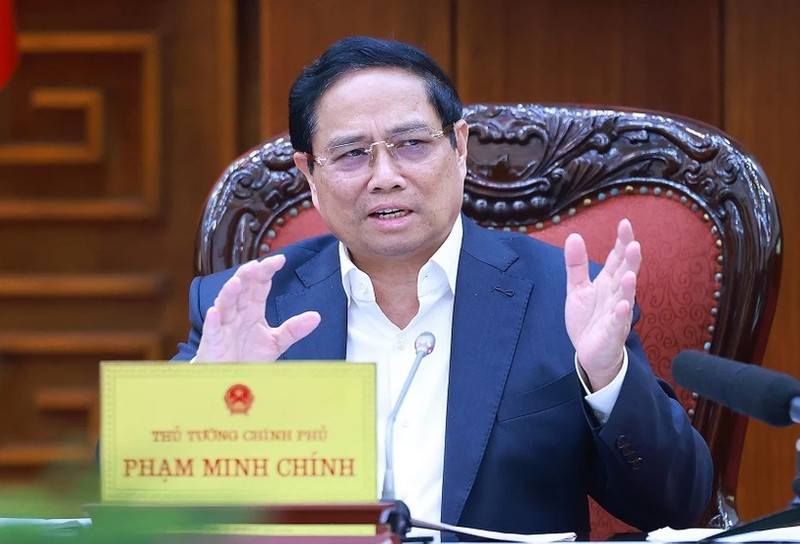 Le Premier ministre Pham Minh Chinh s'exprime lors de la 5e réunion du Comité de pilotage du gouvernement, à Hanoi, le 19 décembre. Photo: VNA. 