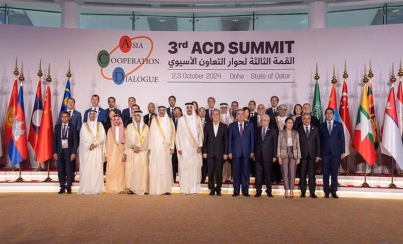 Les délégués lors du 3e Sommet du Dialogue pour la coopération asiatique à Doha. photo : QNA.