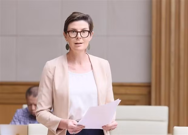 Angela Pratt, représentante de l'Organisation mondiale de la santé (OMS) au Vietnam, présente à la conférence. Photo: VNA Angela Pratt, représentante de l'Organisation mondiale de la santé (OMS) au Vietnam, présente à la conférence. Photo: VNA