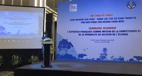 Cécile Vigneau, chargée d’affaires a.i. de l’ambassade de France au Vietnam, prend la parole lors du séminaire. Photo : VOV