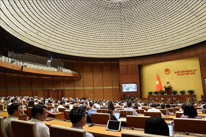 L'Assemblée nationale discute des questions socio-économiques et du budget de l'État dans l'après-midi du 29 mai. Photo : VNA.