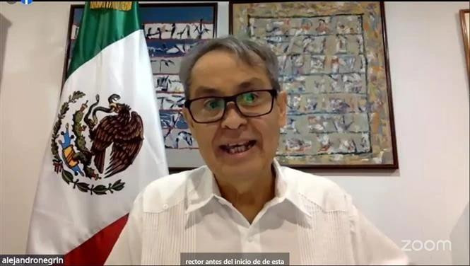 L’ambassadeur du Mexique au Vietnam, Alejandro Negrín, lors du webinaire. Photo : VNA. 
