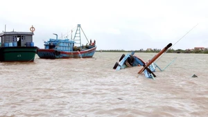 Le Centre national de prévision hydrométéorologique a émis des alertes pour la nuit du 22 au 23 juillet, prévoyant des pluies fortes à très fortes sur les régions du nord et du centre. Photo : VNA.