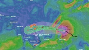 Trajectoire de la tempête Ragasa vue par le système de surveillance des catastrophes naturelles du Vietnam.